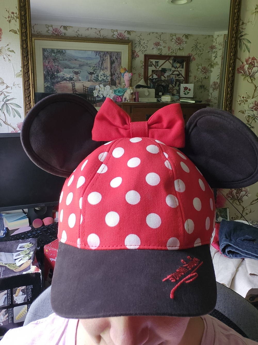 Disney Parks Minnie Mouse Polka-Dot Ear Hat with Bow